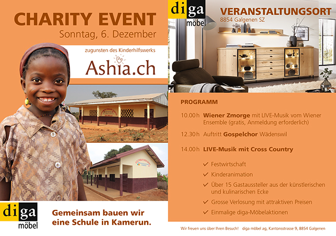 Charity Event Diga Möbel Galgenen Ashia Kamerun Schule bauen