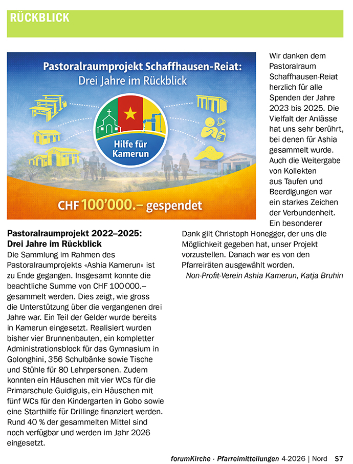 forumKirche Pfarreiblatt Schaffhausen