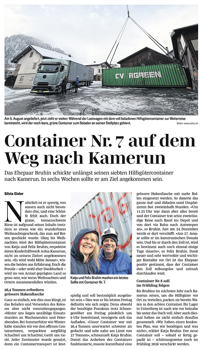 March-Anzeiger Höfner Volksblatt Container Ashia Kamerun Unteriberg