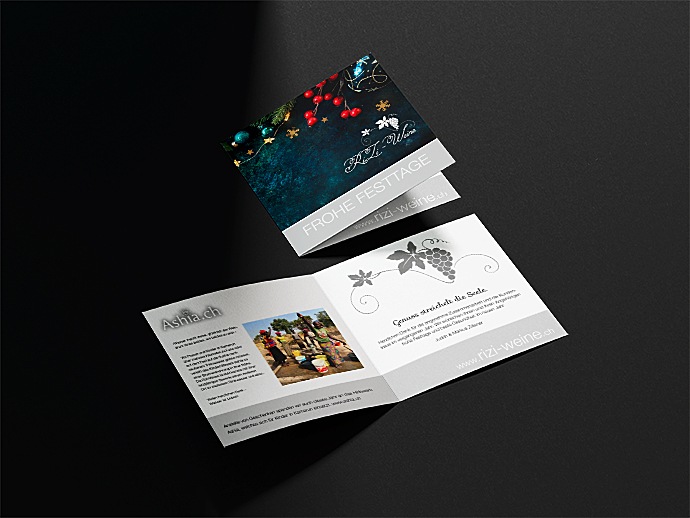 Rizi Weine GmbH Galgenen Weihnachtskarte Weihnachtsspende Schenken statt Geschenke