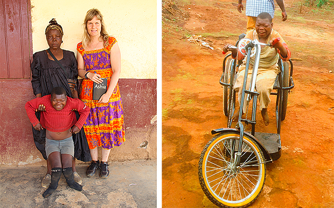 Rollstuhl Kamerun behinderter Junge