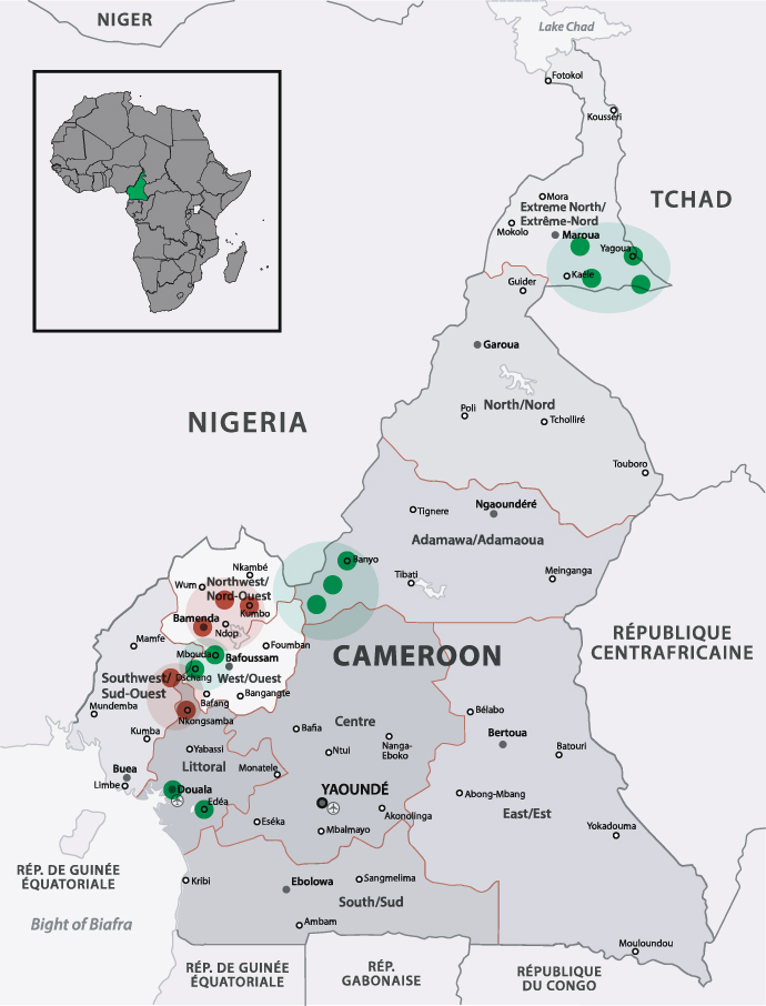 Lageplan Projekte Ashia Kamerun