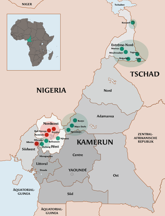 Lageplan Projekte Ashia Kamerun